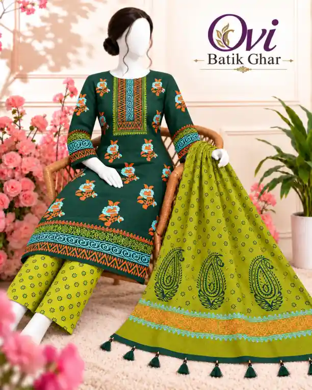 আড়ং হ্যান্ডব্লক থ্রিপিস - ডিজাইন ৮